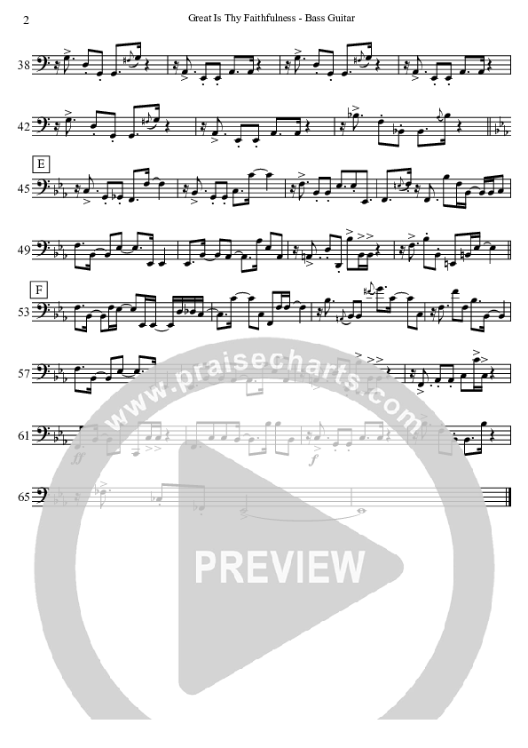 Great Is Thy Faithfulness (Instrumental) Bass Guitar (David Arivett)