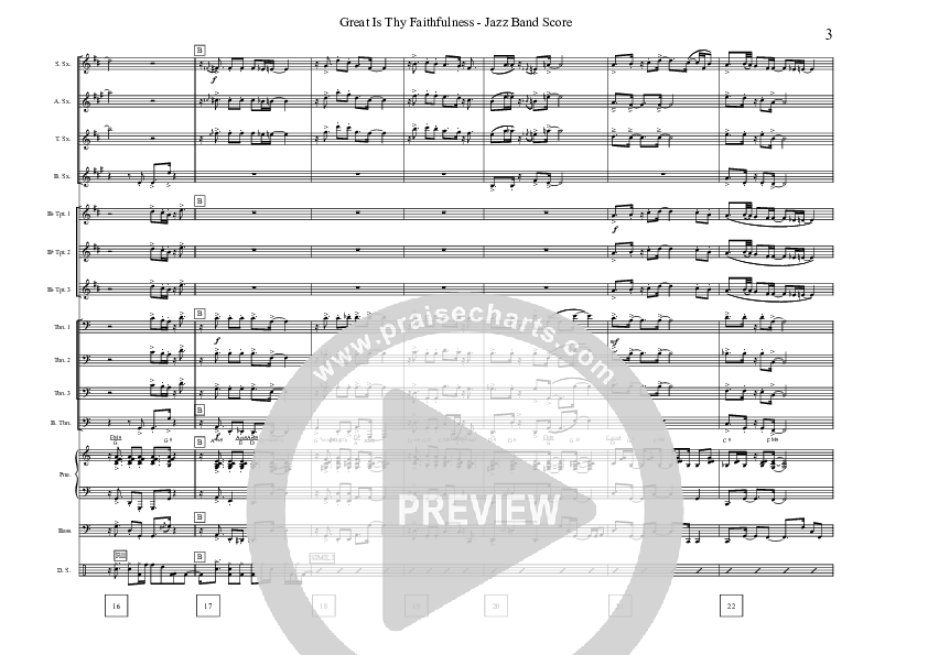Great Is Thy Faithfulness (Instrumental) Conductor's Score (David Arivett)
