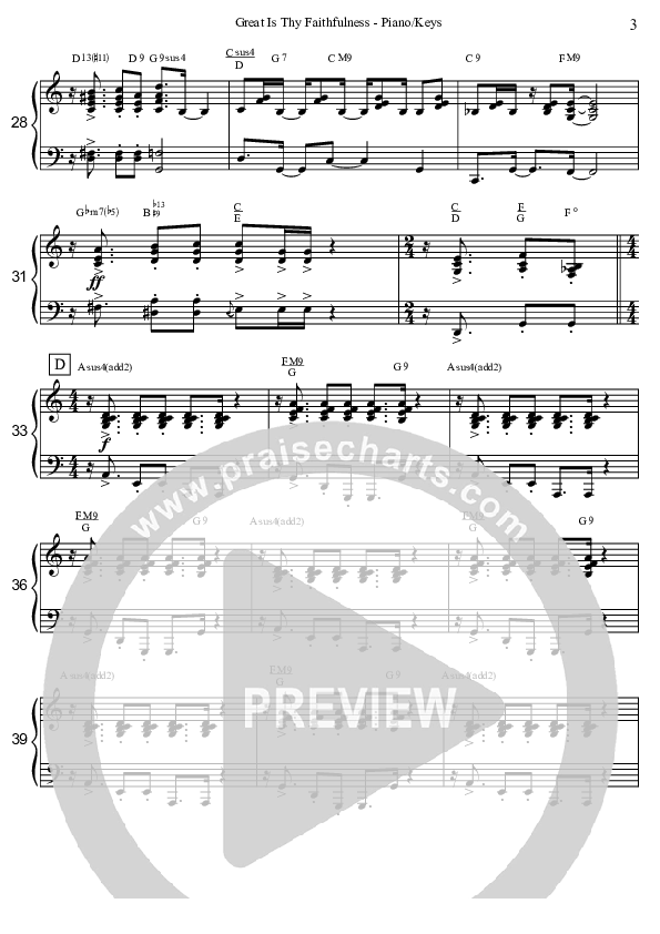 Great Is Thy Faithfulness (Instrumental) Piano Sheet (David Arivett)