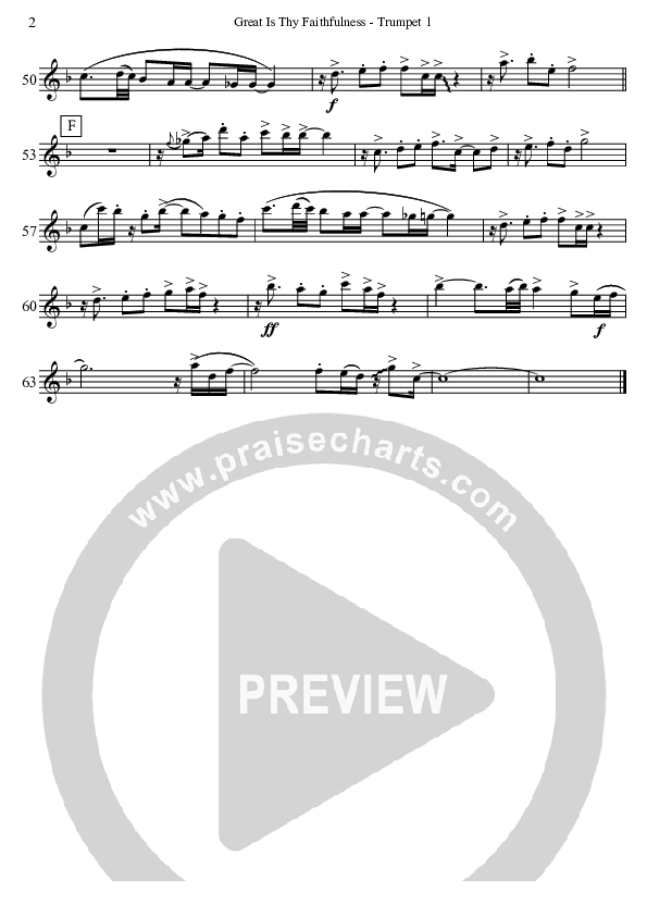 Great Is Thy Faithfulness (Instrumental) Trumpet 1 (David Arivett)