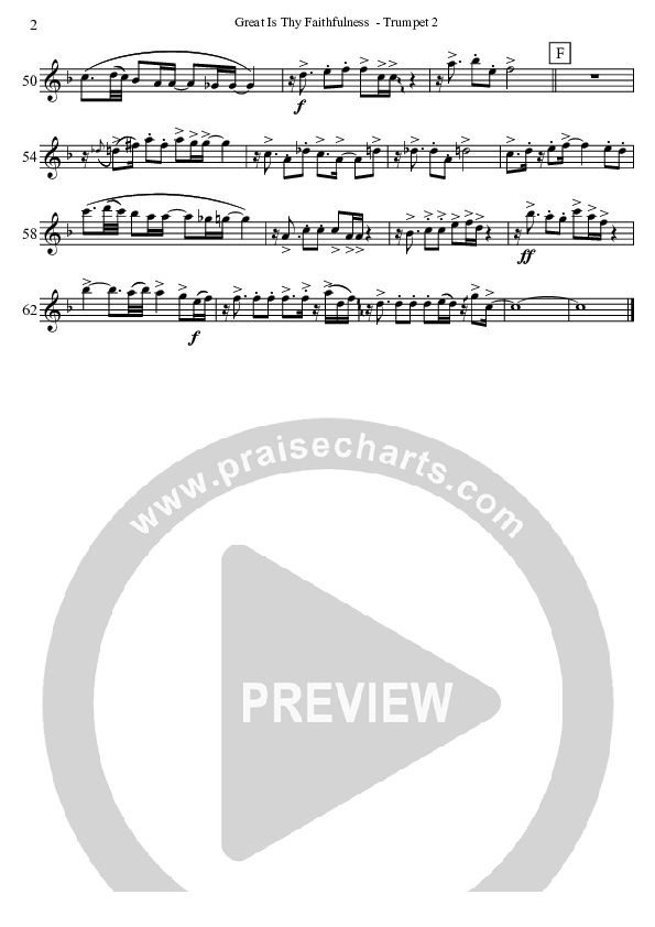 Great Is Thy Faithfulness (Instrumental) Trumpet 2 (David Arivett)