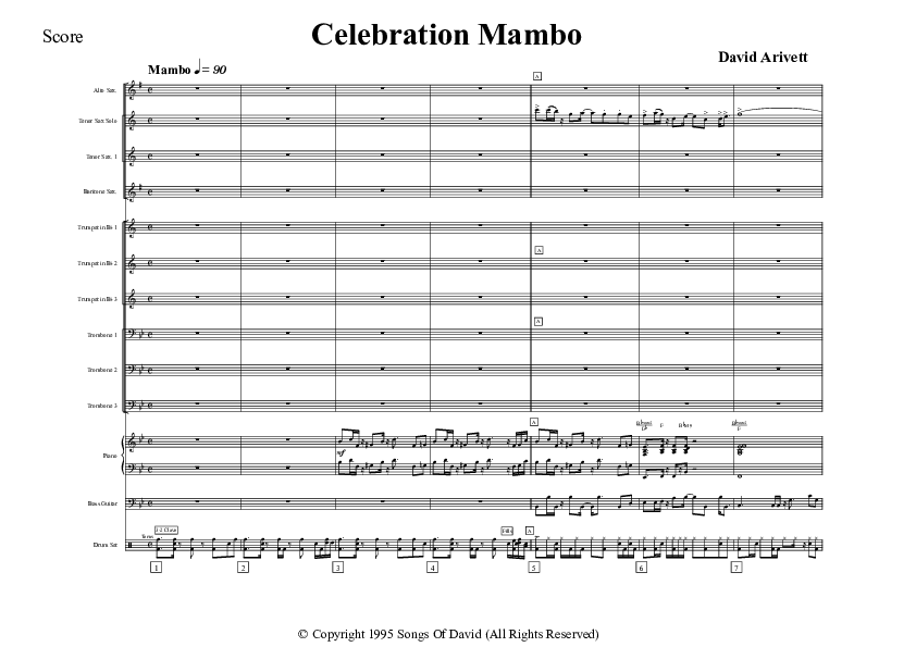 Celebration Mambo (Instrumental) Conductor's Score (David Arivett)