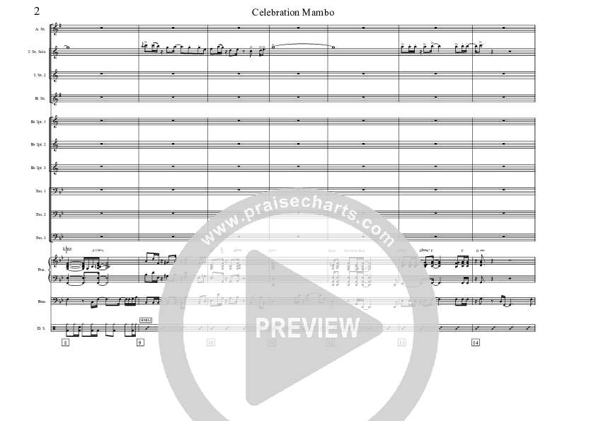 Celebration Mambo (Instrumental) Conductor's Score (David Arivett)