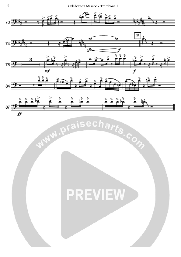 Celebration Mambo (Instrumental) Trombone 1 (David Arivett)