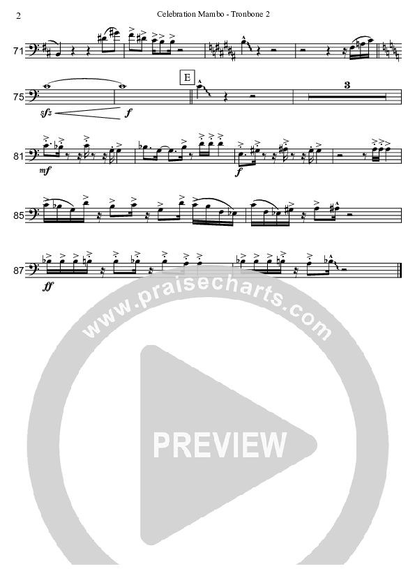 Celebration Mambo (Instrumental) Trombone 2 (David Arivett)