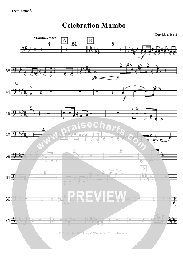 Celebration Mambo (Instrumental) Trombone 3 (David Arivett)