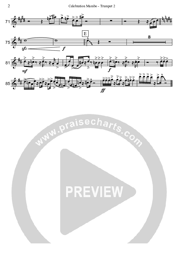 Celebration Mambo (Instrumental) Trumpet 2 (David Arivett)