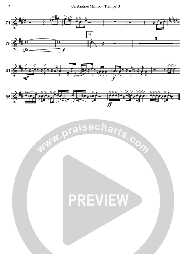 Celebration Mambo (Instrumental) Trumpet 3 (David Arivett)