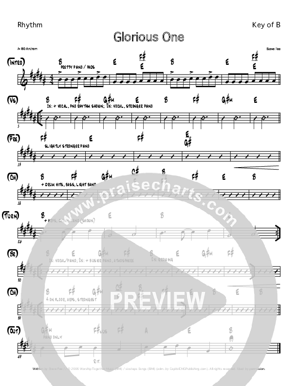 Glorious One Rhythm Chart (Steve Fee / North Point Worship)