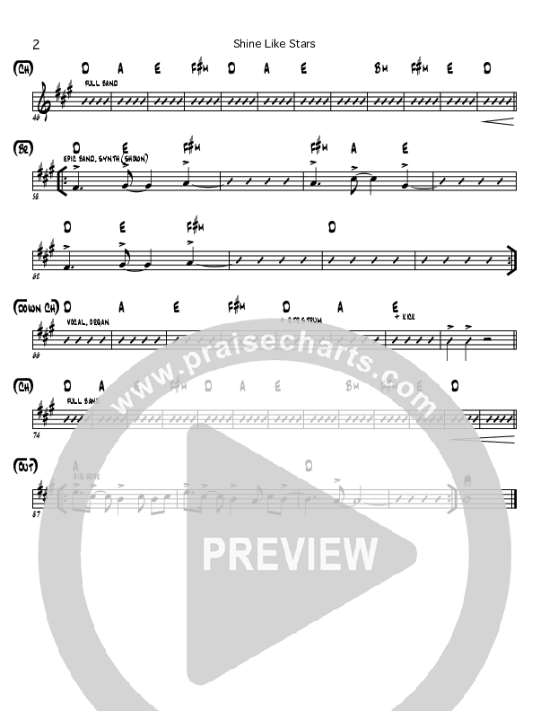Shine Like Stars Rhythm Chart (Casey Darnell / North Point Worship)