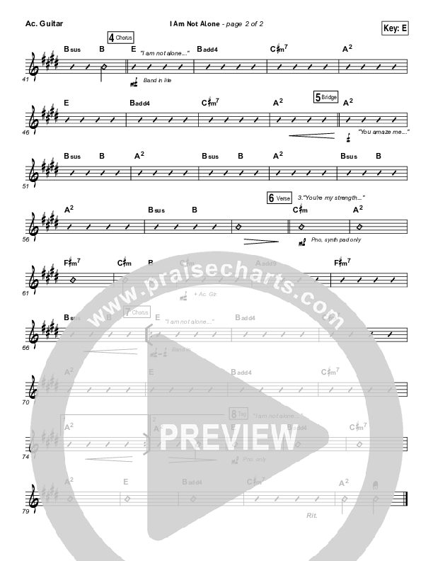 I Am Not Alone (Choral Anthem SATB) Acoustic Guitar (Kari Jobe / Arr. Richard Kingsmore)