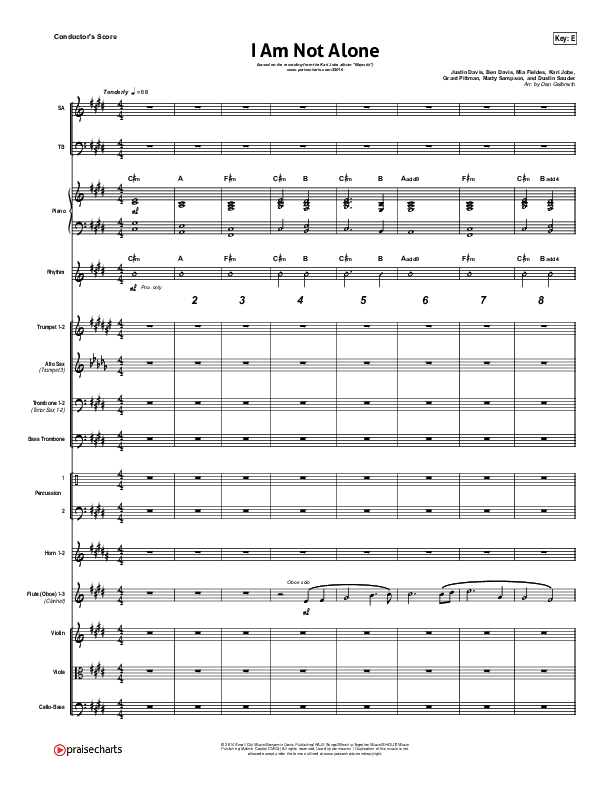 I Am Not Alone (Choral Anthem SATB) Conductor's Score (Kari Jobe / Arr. Richard Kingsmore)