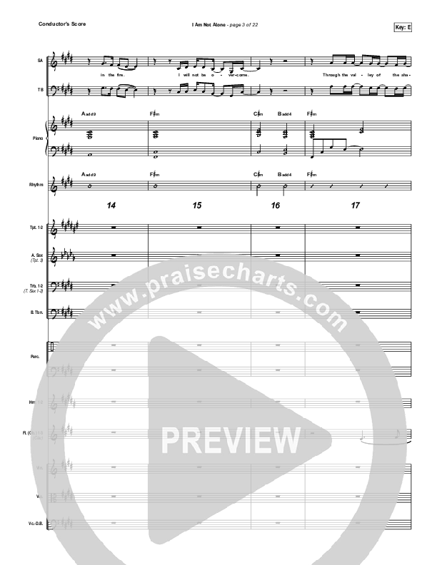 I Am Not Alone (Choral Anthem SATB) Conductor's Score (Kari Jobe / Arr. Richard Kingsmore)