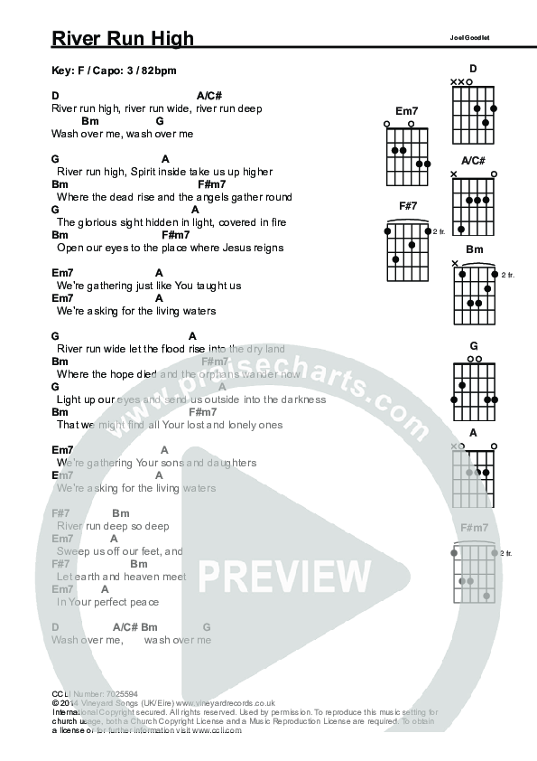 River Run High Chords & Lyrics (Vineyard UK)