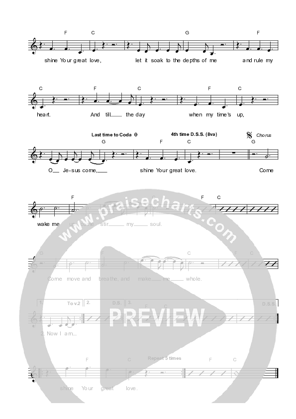 O Great Light Lead Sheet (Vineyard UK)