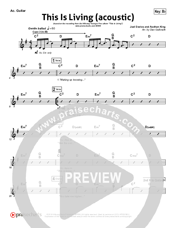 This Is Living  Acoustic Guitar (Hillsong Young & Free)