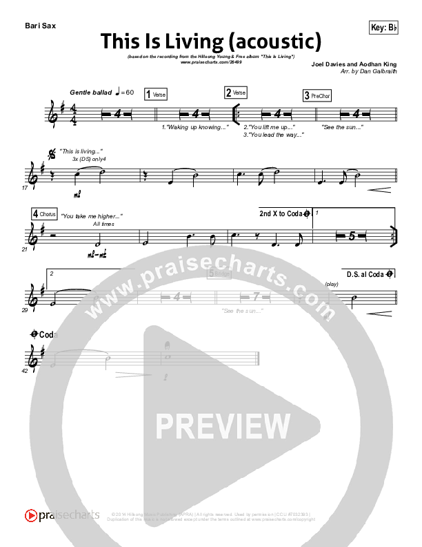 This Is Living  Bari Sax (Hillsong Young & Free)