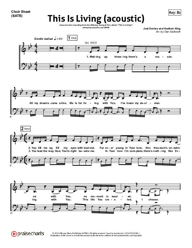 This Is Living  Choir Sheet (SATB) (Hillsong Young & Free)