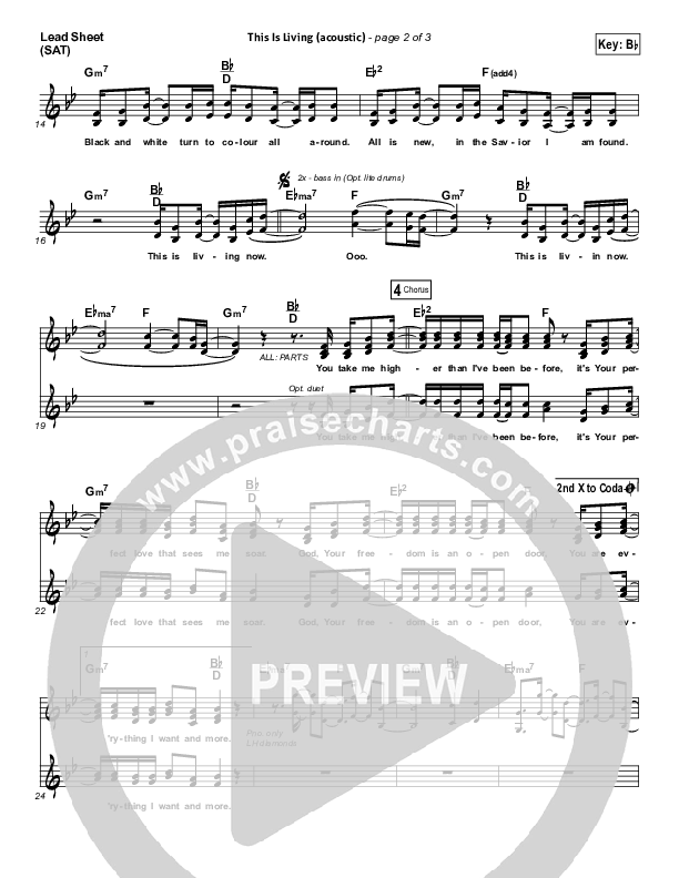 This Is Living  Lead Sheet (SAT) (Hillsong Young & Free)