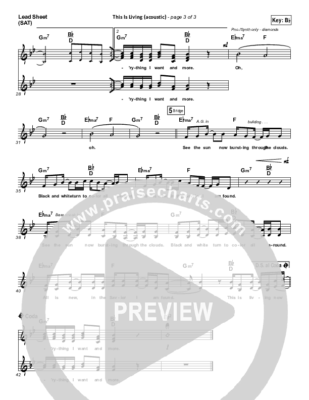 This Is Living  Lead Sheet (SAT) (Hillsong Young & Free)