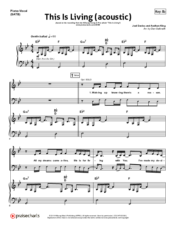 This Is Living  Piano/Vocal Pack (Hillsong Young & Free)