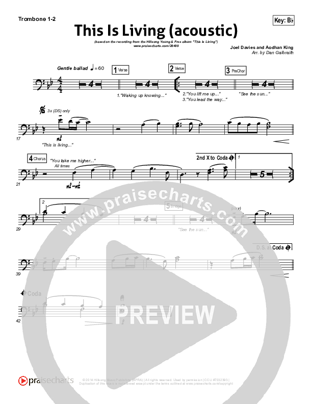 This Is Living  Trombone 1/2 (Hillsong Young & Free)