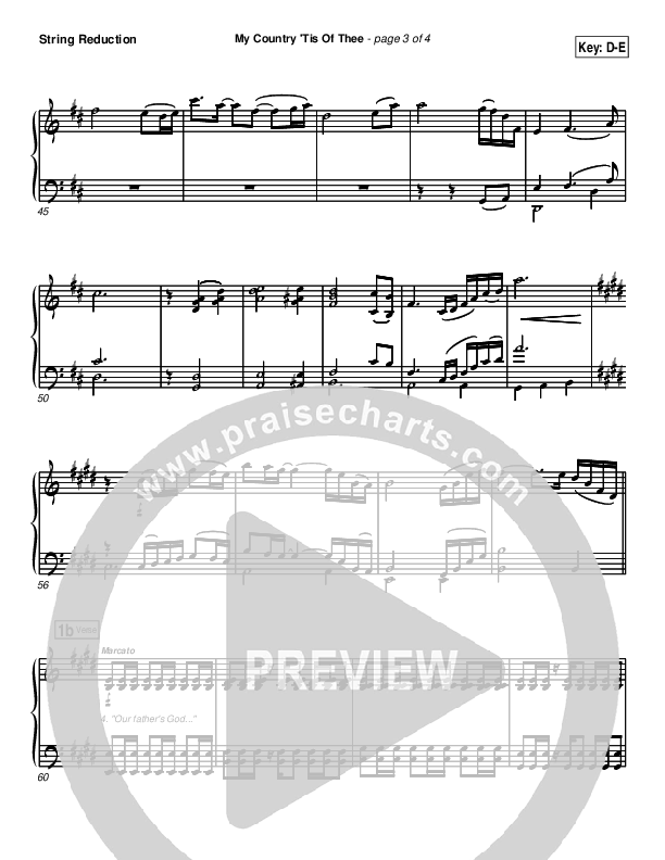 My Country Tis Of Thee String Pack (PraiseCharts Band / Arr. Daniel Galbraith)