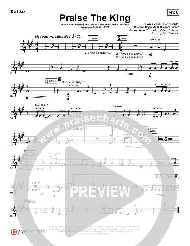 Praise The King Bari Sax (Corey Voss)