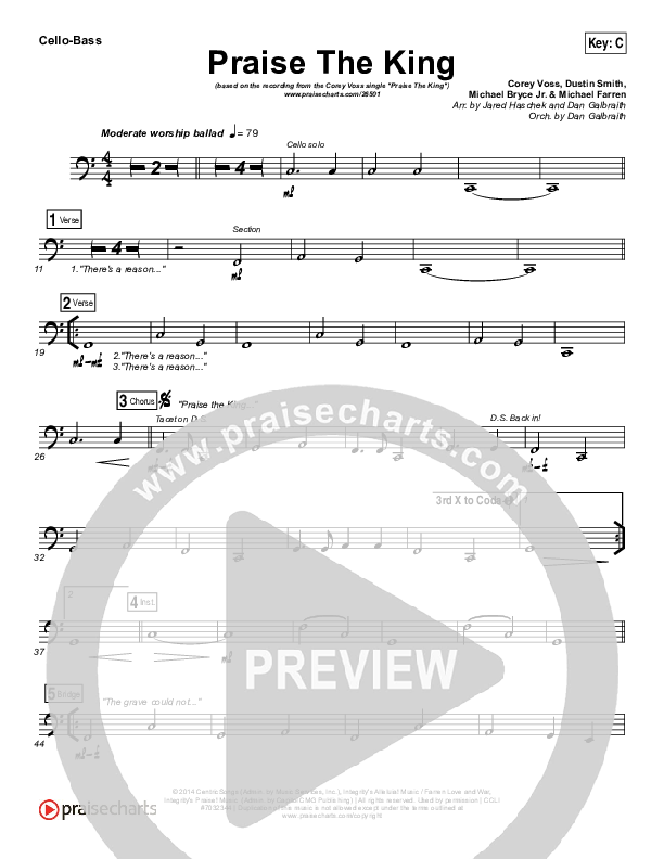 Praise The King Cello/Bass (Corey Voss)