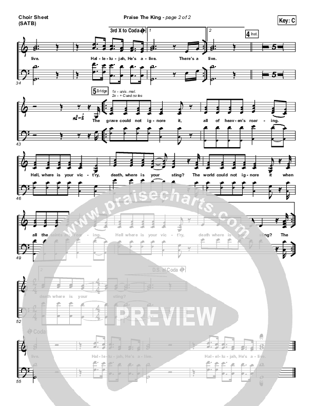 Praise The King Choir Vocals (SATB) (Corey Voss)