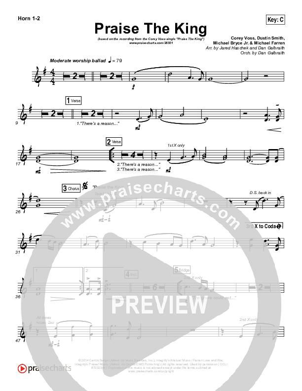 Praise The King French Horn 1/2 (Corey Voss)