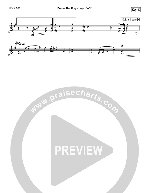 Praise The King French Horn 1/2 (Corey Voss)