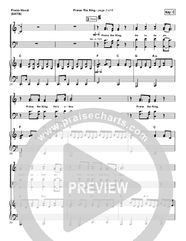 Praise The King Piano/Vocal (SATB) (Corey Voss)