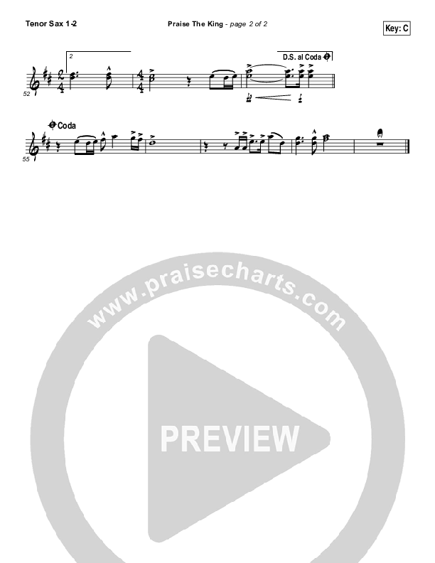Praise The King Tenor Sax 1/2 (Corey Voss)
