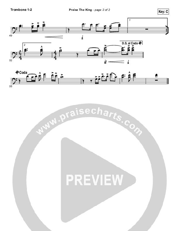 Praise The King Trombone 1/2 (Corey Voss)