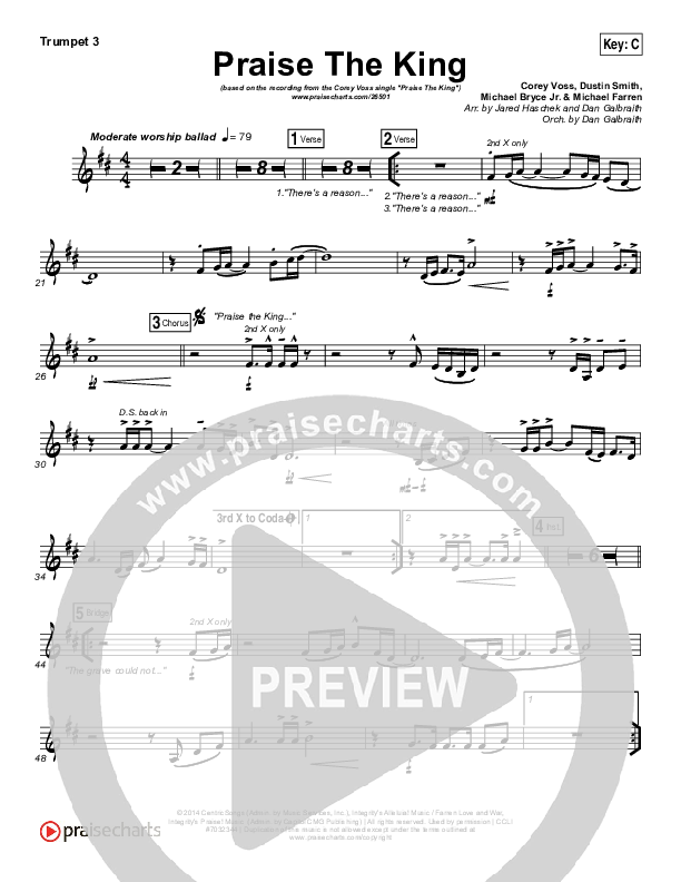 Praise The King Trumpet 3 (Corey Voss)