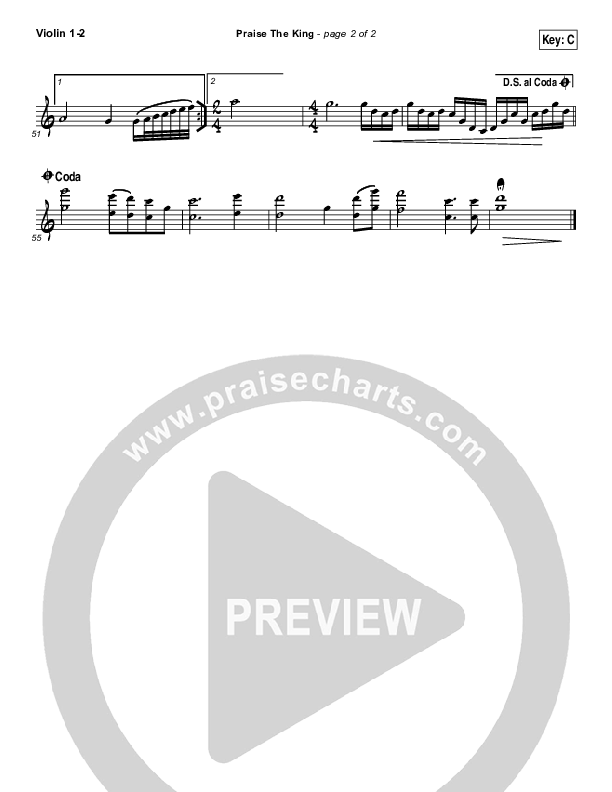 Praise The King Violin 1/2 (Corey Voss)