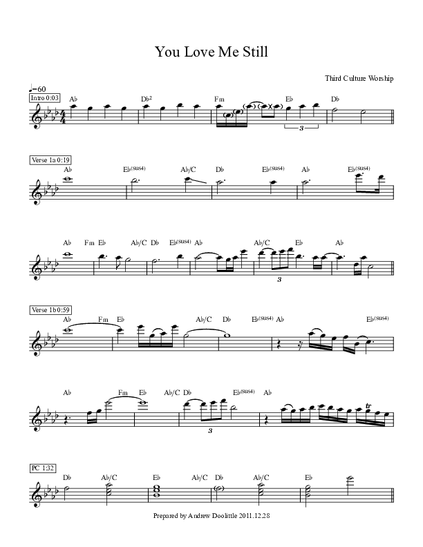 You Love Me Still Lead Sheet (Third Culture Worship)