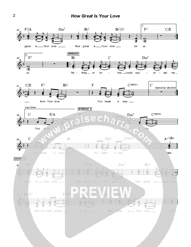 How Great Is Your Love Lead Sheet (Third Culture Worship)