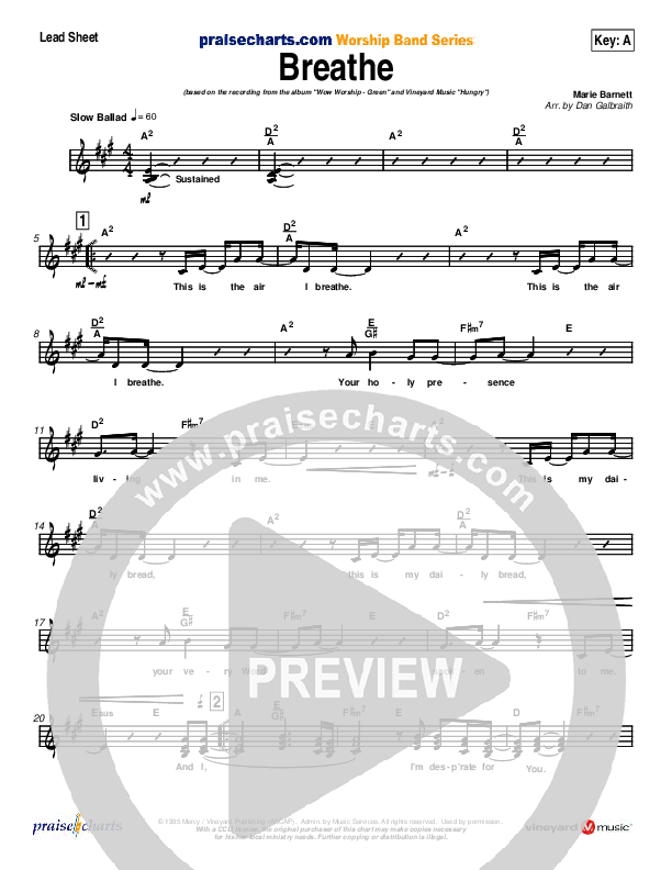 Breathe / Yearn Lead Sheet (Kathryn Scott)