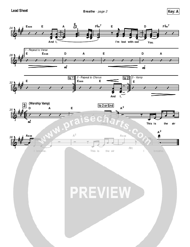 Breathe / Yearn Lead Sheet (Kathryn Scott)
