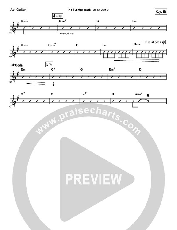 No Turning Back Acoustic Guitar (Brandon Heath)