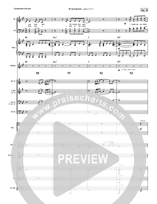 No Turning Back Conductor's Score (Brandon Heath)