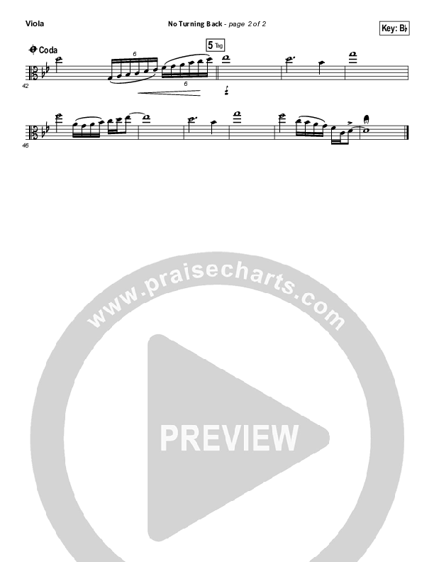 No Turning Back Viola (Brandon Heath)