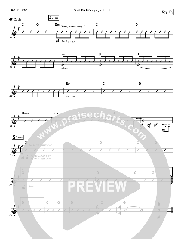 Soul On Fire Acoustic Guitar (Third Day)