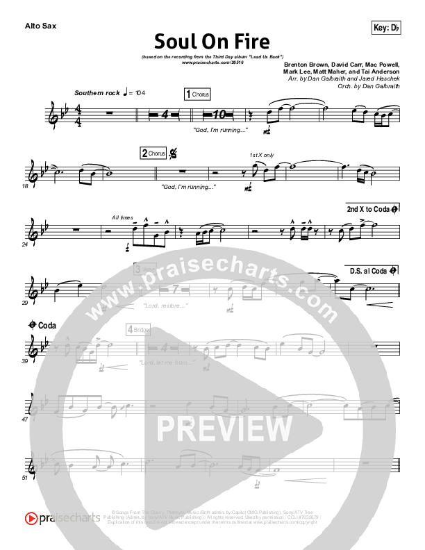 Soul On Fire Alto Sax (Third Day)