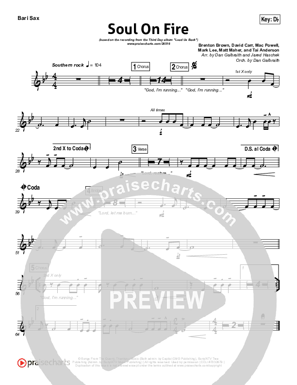 Soul On Fire Bari Sax (Third Day)