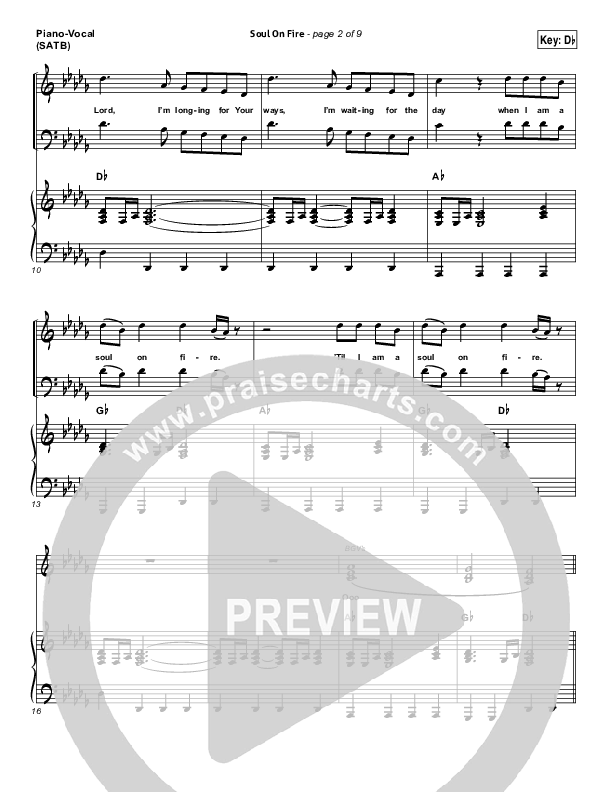 Soul On Fire Piano/Vocal (SATB) (Third Day)