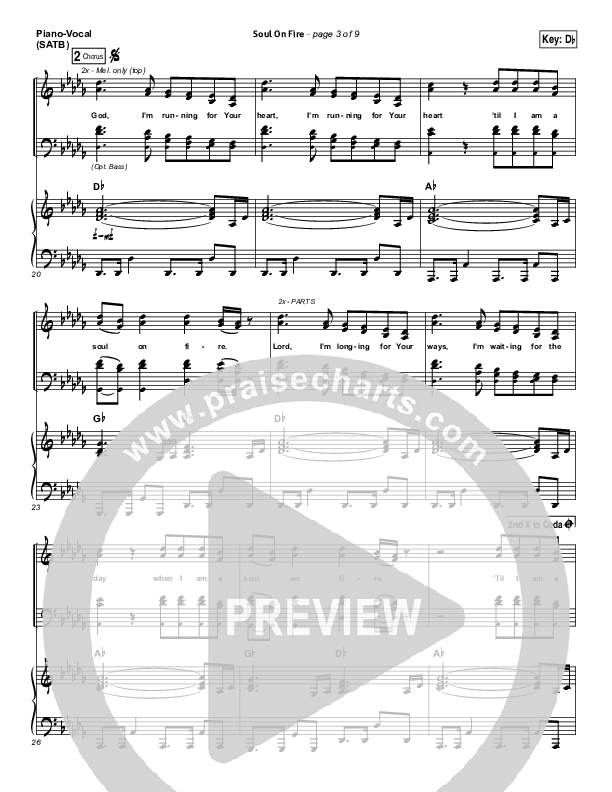 Soul On Fire Piano/Vocal (SATB) (Third Day)