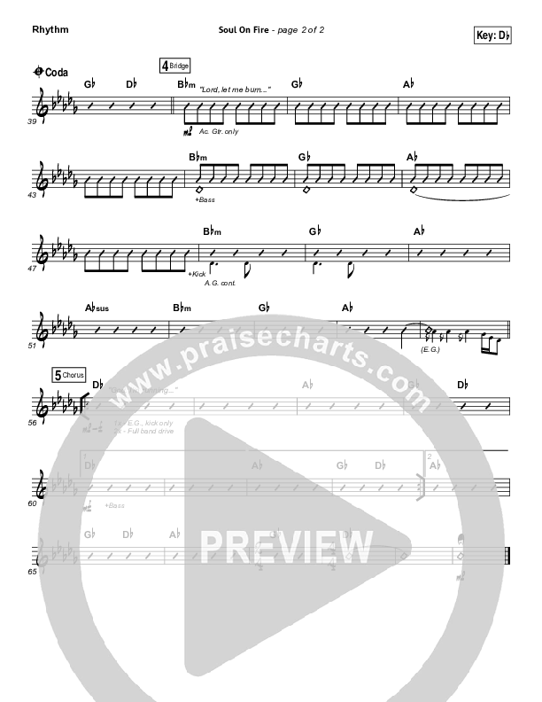 Soul On Fire Rhythm Chart (Third Day)